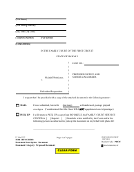 Document preview: Form 1F-P-3034 Proposed Notice and Scheduling Order - Hawaii