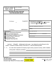 Document preview: Form 1F-P-816 Motion and Declaration for Pre-decree Relief - Hawaii
