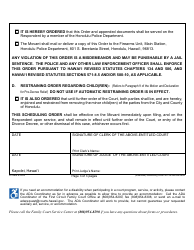 Form 1F-P-986 Proposed/Amended Scheduling Order for Motion and Declaration for Pre-decree Relief - Hawaii, Page 4