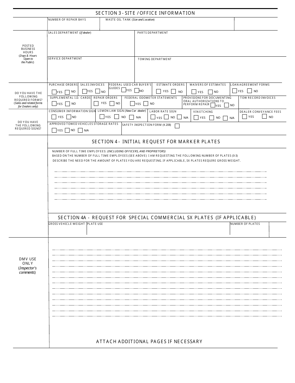 Form K-8 License Inspection Application - Connecticut, Page 3