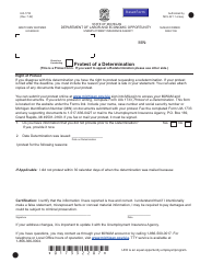 Document preview: Form UIA1733 Protest of a Determination/Appeal of a Redetermination - Michigan