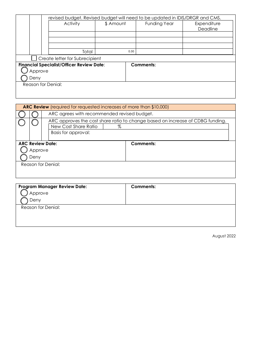 Grant Agreement Amendment Request - Community Development Block Grant (Cdbg) Program Funding Approval - Missouri, Page 3