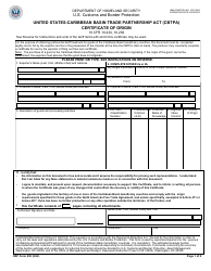 CBP Form 450 United States-Caribbean Basin Trade Partnership Act (Cbtpa) Certificate of Origin
