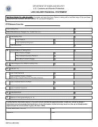 Document preview: CBP Form 4632 Lien Holder Financial Statement