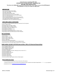 CBP Form 7300 Information Systems Security Administration Non-CBP User Certification, Page 2
