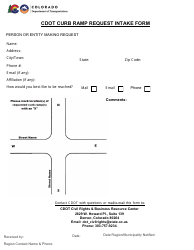 Document preview: CDOT Curb Ramp Request Intake Form - Colorado