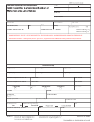 CDOT Form 157 Field Report for Sample Identification or Materials Documentation - Colorado