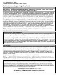 Document preview: OSHA Formulario 7 Notificacion De Una Queja En Seguridad Y Salud (Spanish)