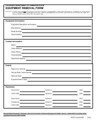 Document preview: CDOT Form 1398 Equipment Removal Form - Colorado