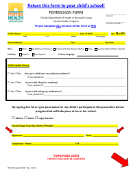 Form DH3204-SSG Consent Form - Dental Sealant Program - Broward County, Florida, Page 3
