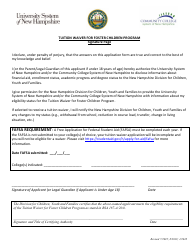 Application Form - Tuition Waiver for Foster Children Program - New Hampshire, Page 3