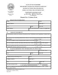 Form VR-1 Request for a Variance Form - New Hampshire