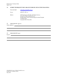 Form VR-1 Request for a Variance Form - New Hampshire, Page 3