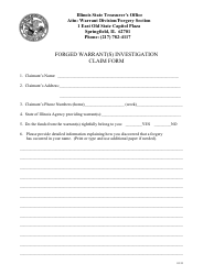 Forged Warrant(S) Investigation Claim Form - Illinois