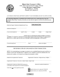 Document preview: Autorizacion Para Deposito Directo De Reembolso De Falsificacion - Illinois (Spanish)