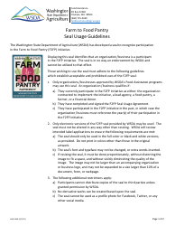 Document preview: Form AGR-2250 Farm to Food Pantry Seal Usage Agreement - Washington