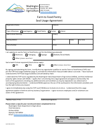 Form AGR-2250 Farm to Food Pantry Seal Usage Agreement - Washington, Page 2