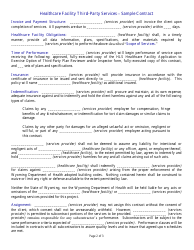 Form HLS/Cons-113 Healthcare Facility Third-Party Services - Sample Contract - Wyoming, Page 2