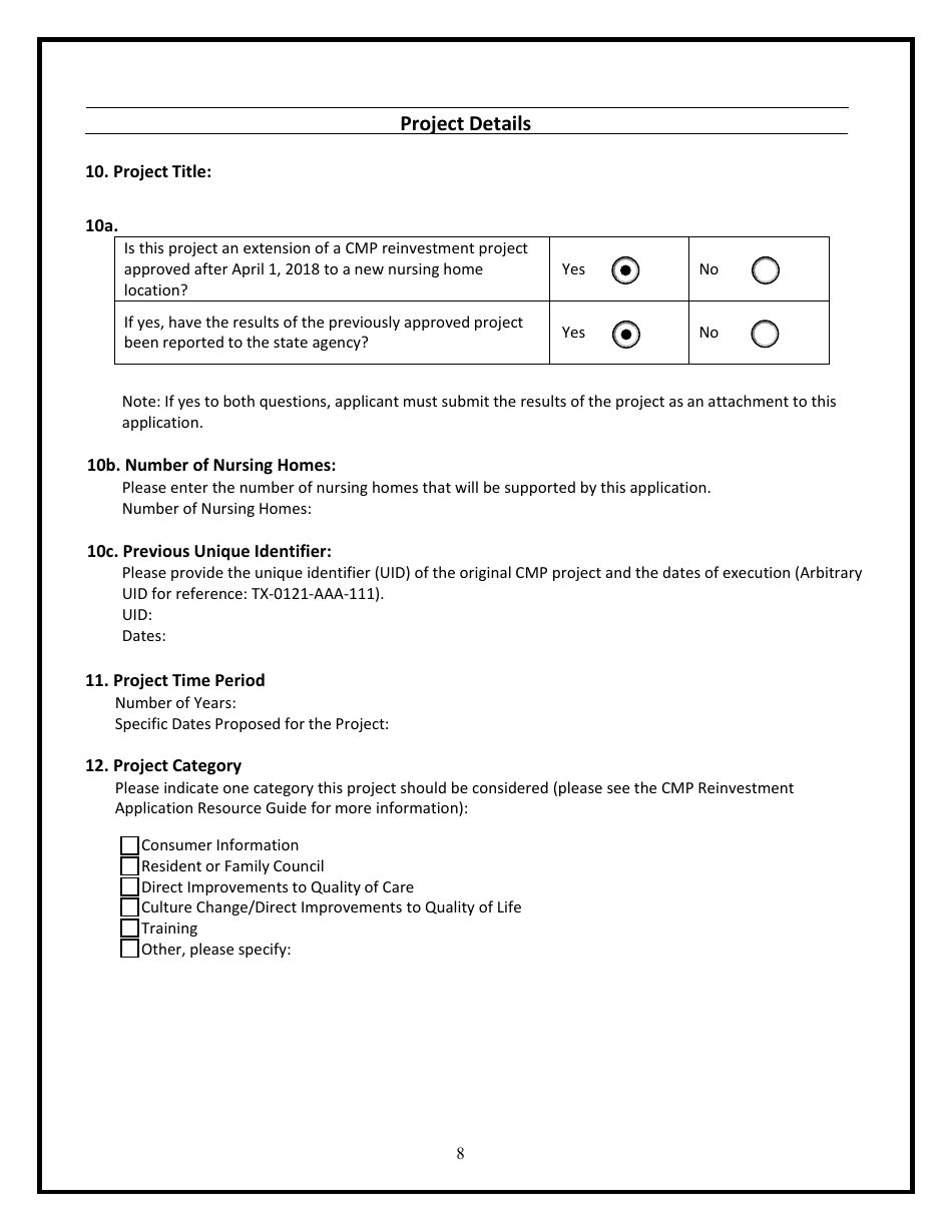 Civil Money Penalty (Cmp) Reinvestment Application Template - Wyoming, Page 10
