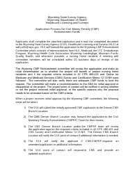 Civil Money Penalty (Cmp) Reinvestment Application Template - Wyoming