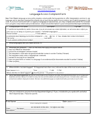 Document preview: Language Access Complaint Form - New York