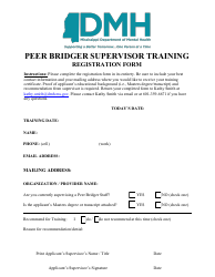 Document preview: Peer Bridger Supervisor Training Registration Form - Mississippi