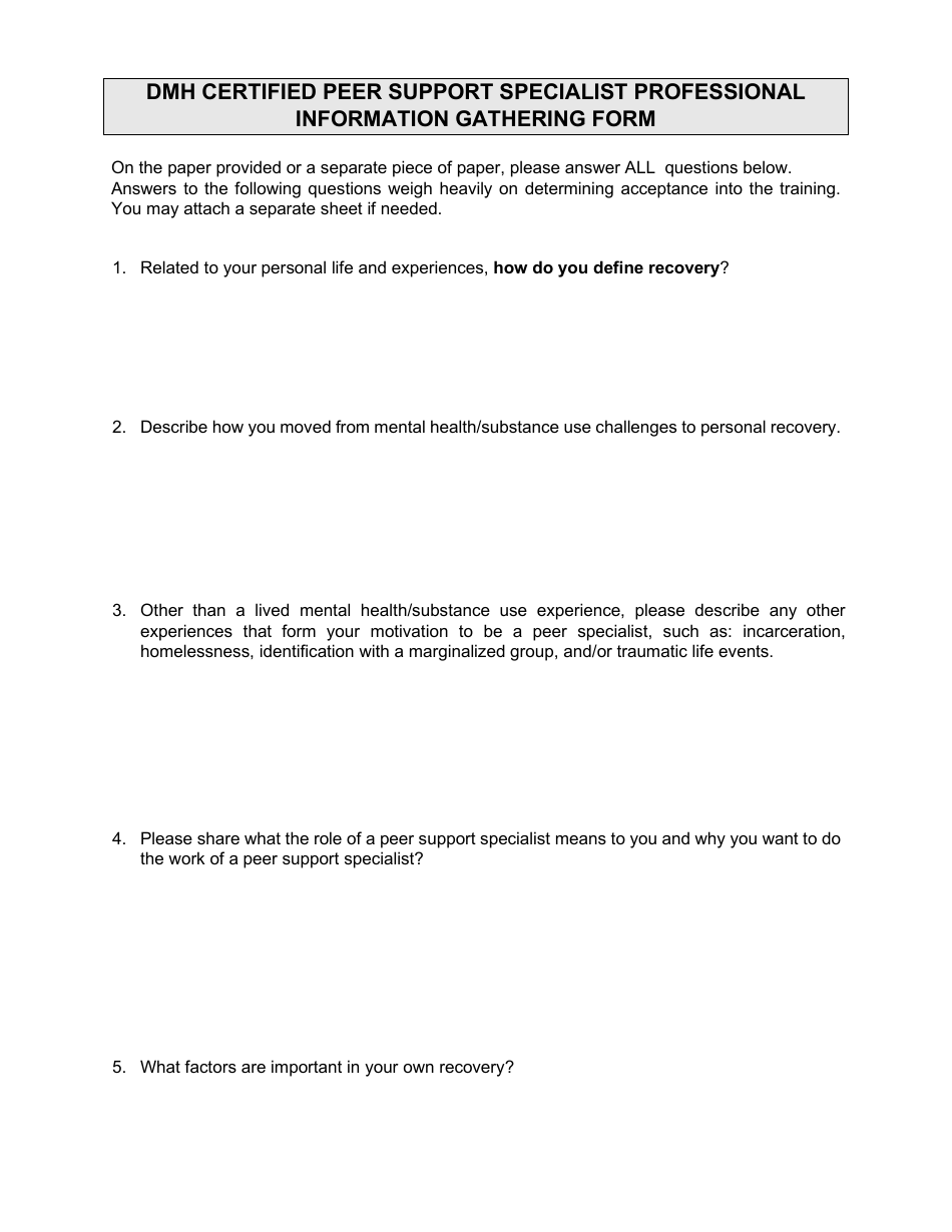 Certified Peer Support Specialist Professional Adult / Recovery Training Application - Mississippi, Page 17