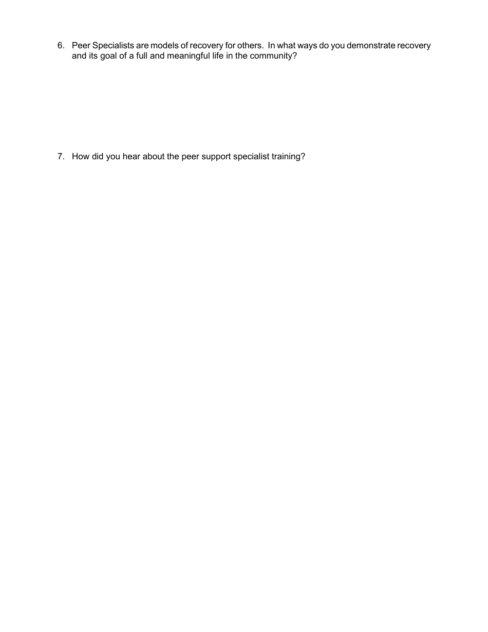 Certified Peer Support Specialist Professional Adult / Recovery Training Application - Mississippi, Page 18