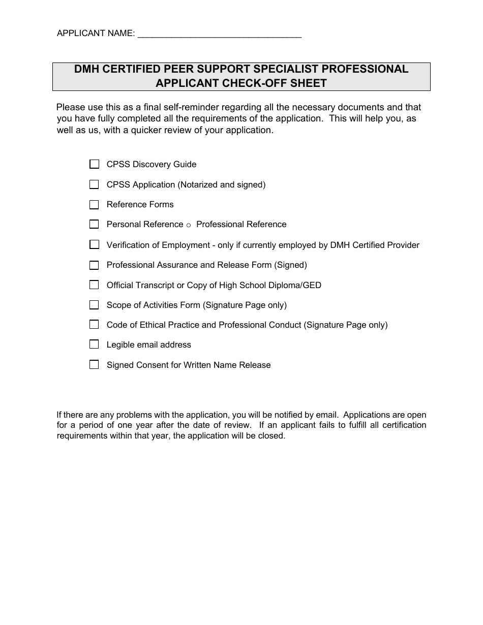 Certified Peer Support Specialist Professional Adult / Recovery Training Application - Mississippi, Page 20