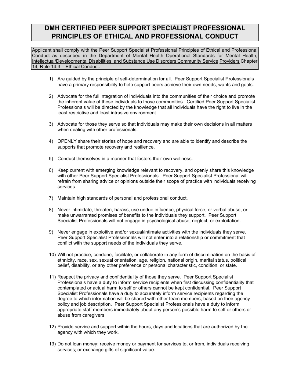 Certified Peer Support Specialist Professional Adult / Recovery Training Application - Mississippi, Page 23