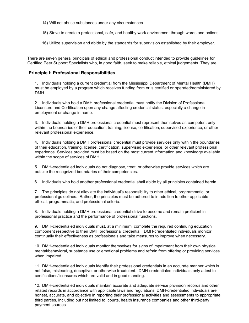 Certified Peer Support Specialist Professional Adult / Recovery Training Application - Mississippi, Page 24