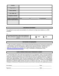 Certified Peer Support Specialist Professional Adult/Recovery Training Application - Mississippi, Page 9