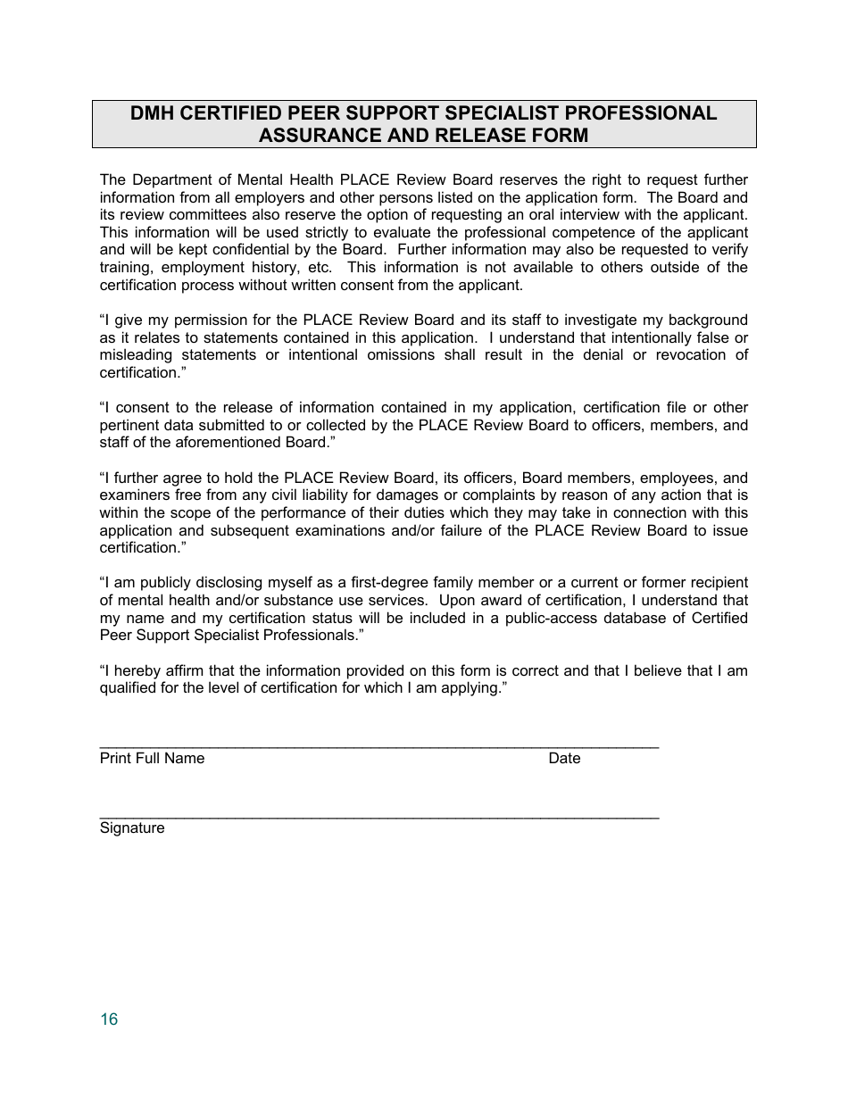 Training Application - Certified Peer Support Specialist Professional Parent / Caregiver (Cpss-P) - Mississippi, Page 16