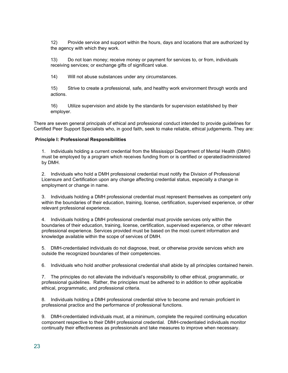 Training Application - Certified Peer Support Specialist Professional Parent / Caregiver (Cpss-P) - Mississippi, Page 23