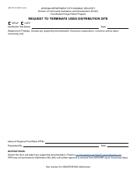 Form HRP-1017A Request to Terminate Usda Distribution Site - Arizona
