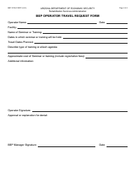 Form BEP-1010A Bep Operator Travel Request Form - Arizona, Page 2