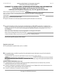 Form GCI-1040A Consent to Share Early Intervention Records and Information - Arizona