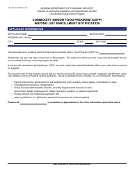 Document preview: Form HRP-1041A Waiting List Enrollment Notification - Commodity Senior Food Program (Csfp) - Arizona