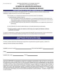 Document preview: Formulario FAA-1570A-S Acuerdo De Sancion De Asistencia En Efectivo (Ca) Por Condena De Drogas - Arizona (Spanish)