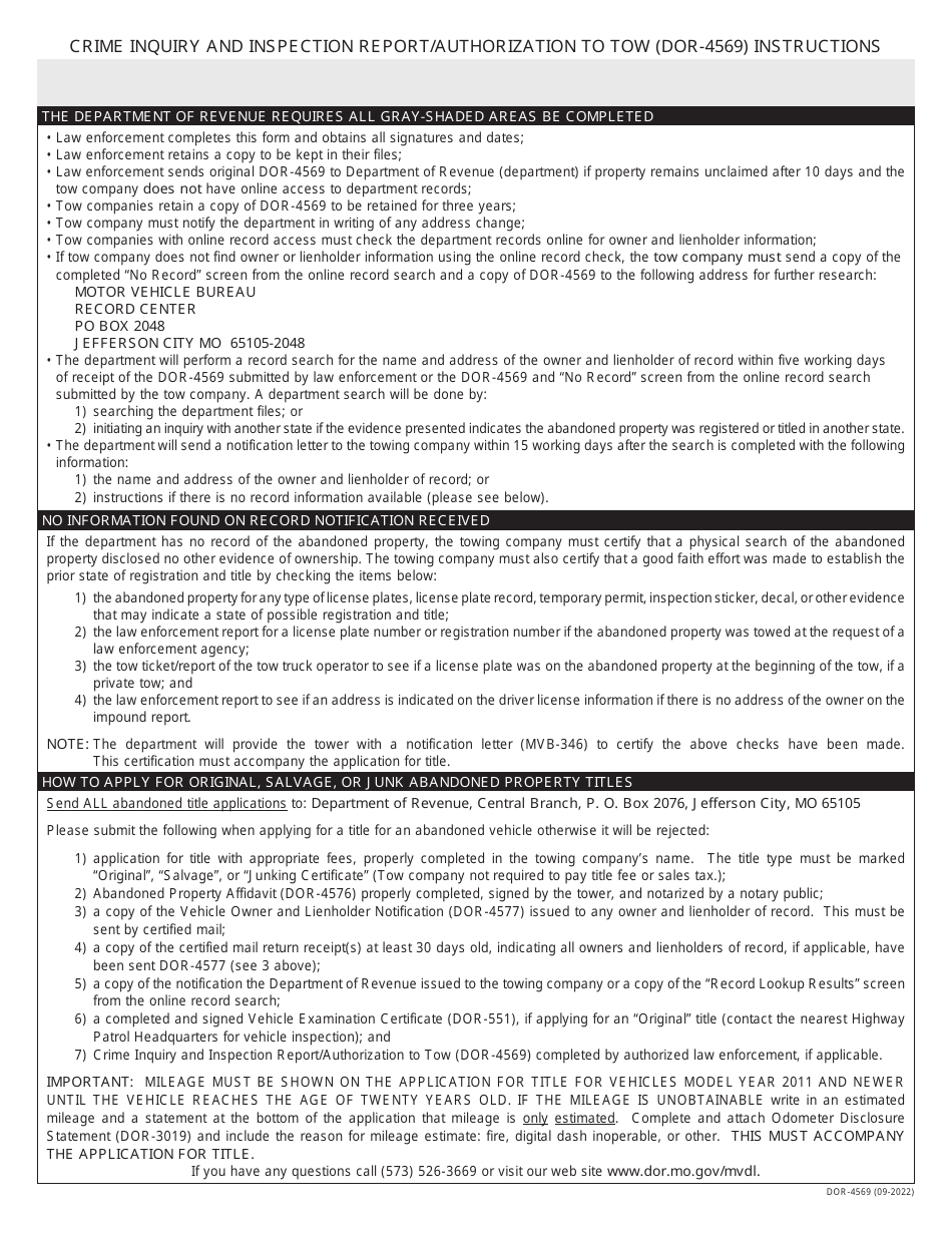 Form 4569 Download Fillable PDF or Fill Online Crime Inquiry and ...