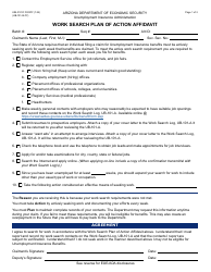 Form UIB-0101C Work Search Plan of Action Affidavit - Arizona
