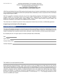 Document preview: Form HRP-1016A Volunteer Confidentiality - Arizona