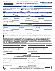 Form CS-127-PF Acknowledgment of Paternity - Arizona (English/Spanish), Page 2