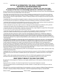 Form CS-127-PF Acknowledgment of Paternity - Arizona (English/Spanish), Page 3