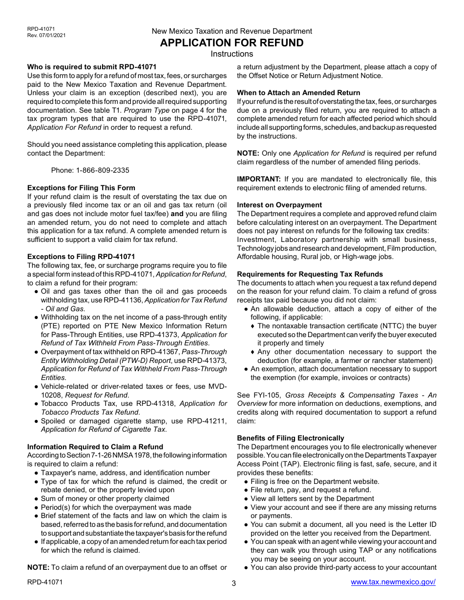 Form Rpd 41071 Fill Out Sign Online And Download Printable Pdf New Mexico Templateroller 2880