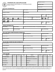 Document preview: Form SFN54411 Veterans Aid Loan Application - North Dakota