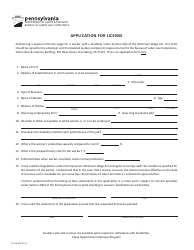 Document preview: Form LLC-18 Application for Worker With Disability License - Pennsylvania