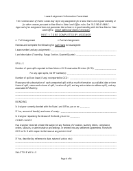 Lease Assignment Information Coversheet - New Mexico