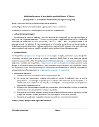 Document preview: Modelo De Formulario De Autorizacion Para La Solicitud De Hfs Agent - Illinois (Spanish)