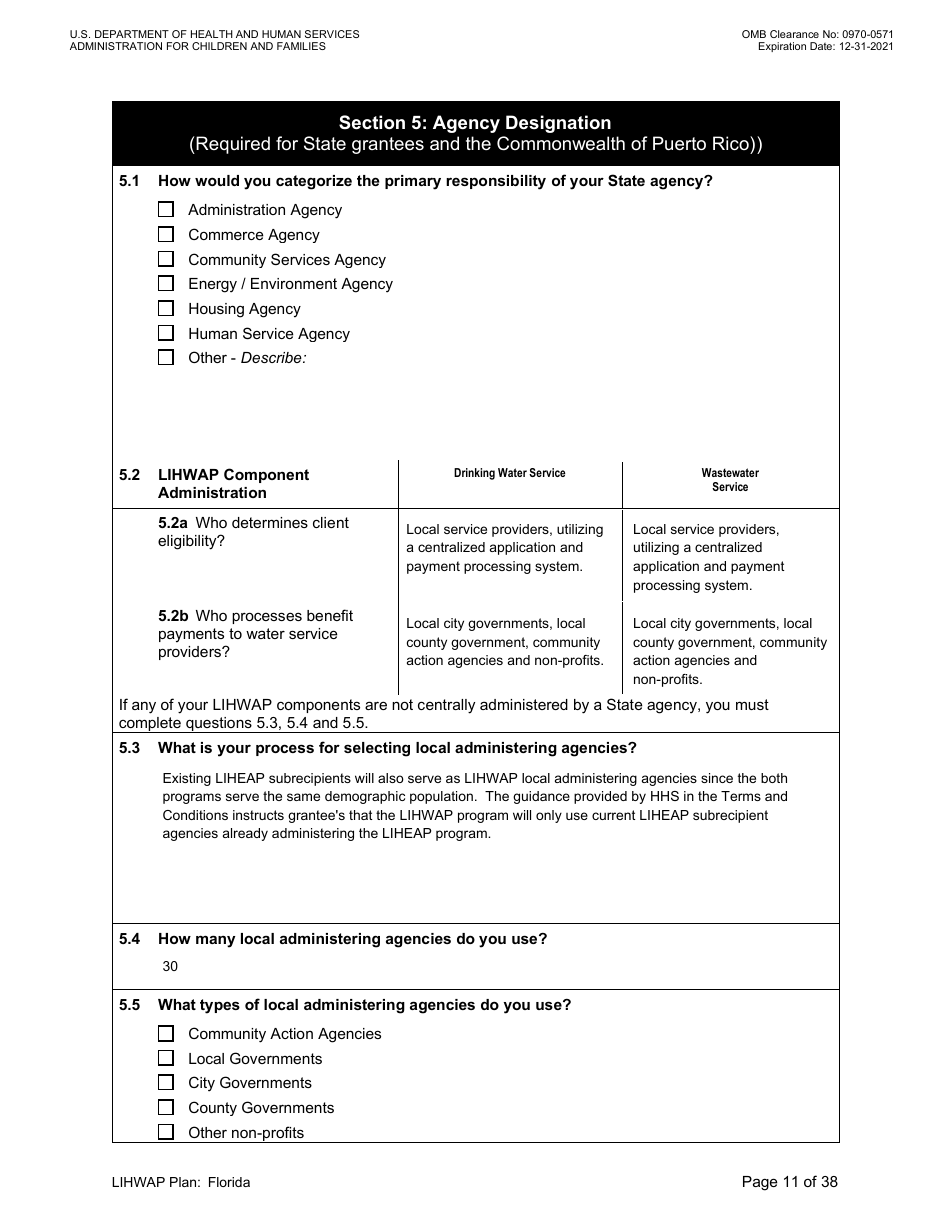 Grant Implementation Plan - Low Income Household Water Assistance Program (Lihwap) Consolidated Appropriations Act of 2021 and American Rescue Plan - Florida, Page 11